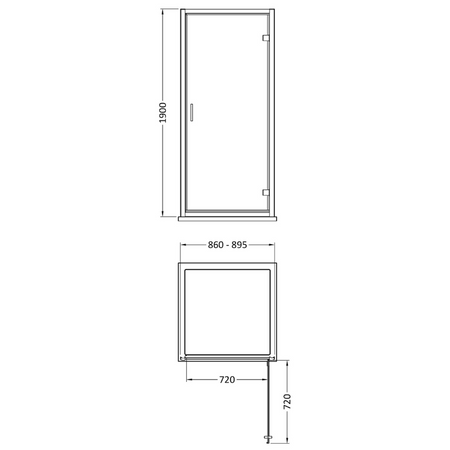 Nuie Rene Hinged Shower Door (4 sizes, 3 colours) - Brand New Bathrooms
