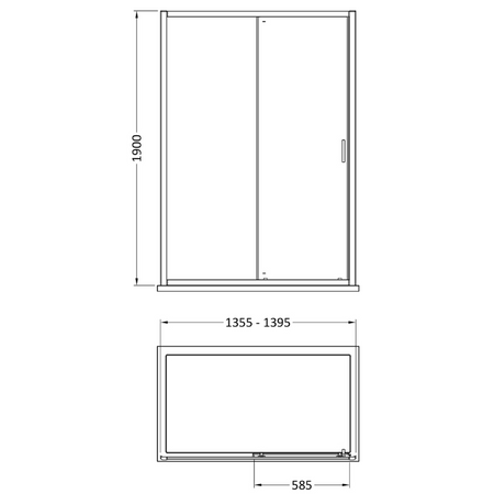 Nuie Rene Sliding Shower Door (7 sizes, 3 colours) - Brand New Bathrooms