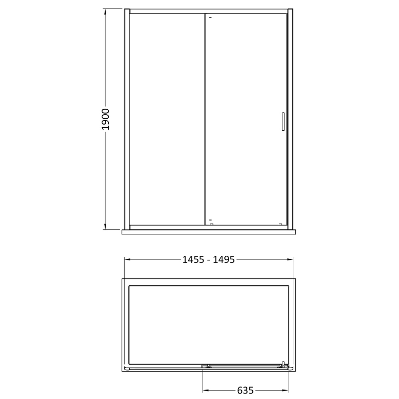 Nuie Rene Sliding Shower Door (7 sizes, 3 colours) - Brand New Bathrooms
