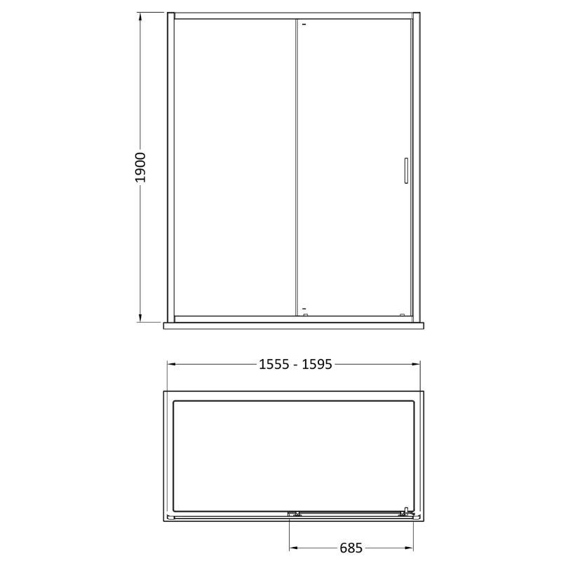 Nuie Rene Sliding Shower Door (7 sizes, 3 colours) - Brand New Bathrooms