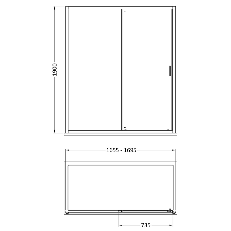 Nuie Rene Sliding Shower Door (7 sizes, 3 colours) - Brand New Bathrooms