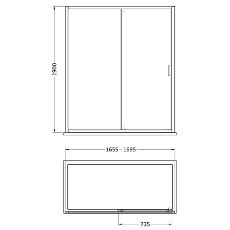 Nuie Rene Sliding Shower Door (7 sizes, 3 colours) - Brand New Bathrooms