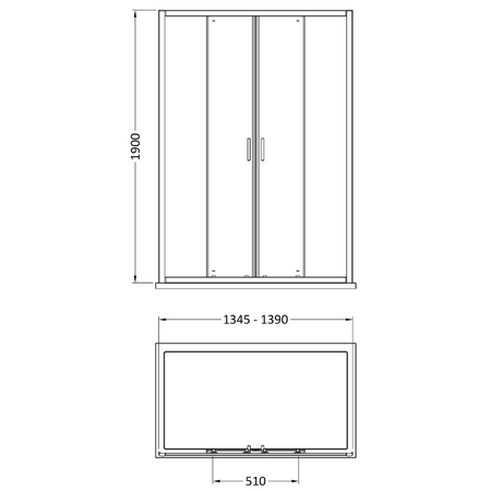 Nuie Rene Double Sliding Shower Door (2 sizes, Chrome) - Brand New Bathrooms