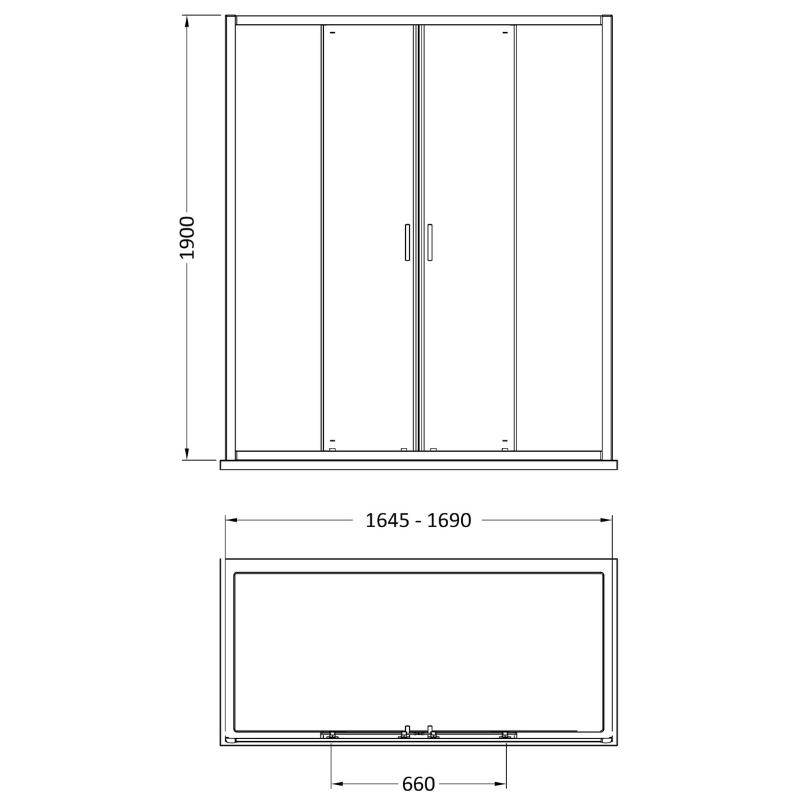 Nuie Rene Double Sliding Shower Door (2 sizes, Chrome) - Brand New Bathrooms