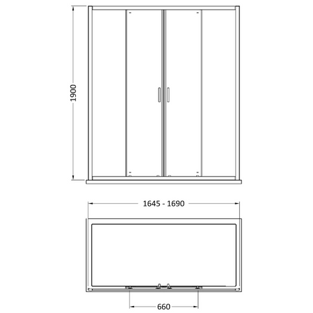 Nuie Rene Double Sliding Shower Door (2 sizes, Chrome) - Brand New Bathrooms