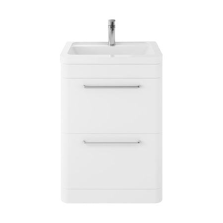 Hudson Reed Solar Floor Standing Double Drawer 600mm Vanity Unit with Ceramic Basin (1 size, 3 colours) - Brand New Bathrooms