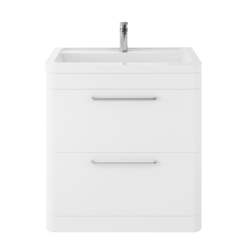 Hudson Reed Solar Floor Standing Double Drawer 800mm Vanity Unit with Ceramic Basin (1 size, 4 colours) - Brand New Bathrooms