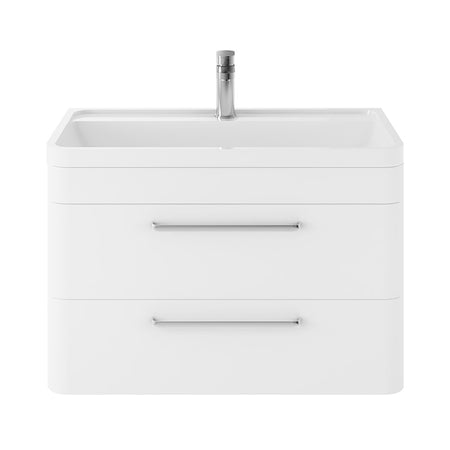 Hudson Reed Solar Wall Hung Double Drawer 800mm Vanity Unit with Polymarble Basin (1 size, 4 colours) - Brand New Bathrooms