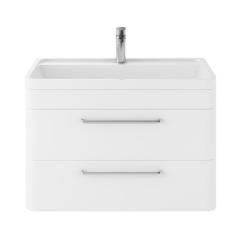 Hudson Reed Solar Wall Hung Double Drawer 800mm Vanity Unit with Polymarble Basin (1 size, 4 colours) - Brand New Bathrooms
