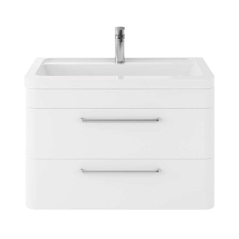 Hudson Reed Solar Wall Hung Double Drawer 800mm Vanity Unit with Ceramic Basin (1 size, 4 colours) - Brand New Bathrooms
