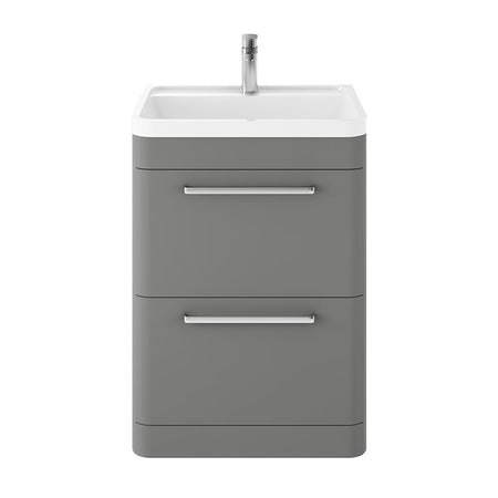 Hudson Reed Solar Floor Standing Double Drawer 600mm Vanity Unit with Polymarble Basin (1 size, 4 colours) - Brand New Bathrooms
