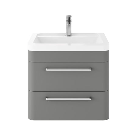 Hudson Reed Solar Wall Hung Double Drawer 600mm Vanity Unit with Ceramic Basin (1 size, 4 colours) - Brand New Bathrooms
