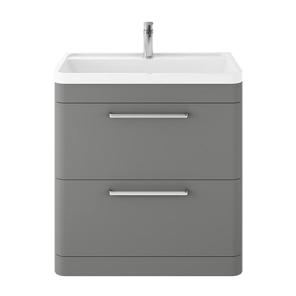 Hudson Reed Solar Floor Standing Double Drawer 800mm Vanity Unit with Polymarble Basin (1 size, 4 colours) - Brand New Bathrooms