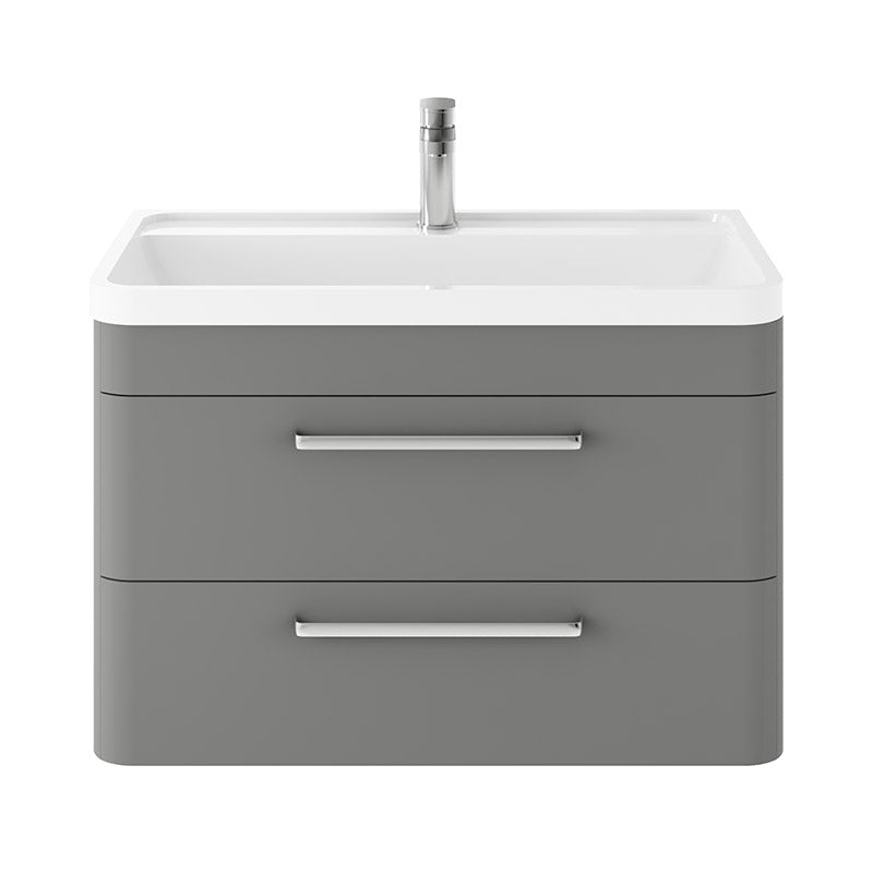 Hudson Reed Solar Wall Hung Double Drawer 800mm Vanity Unit with Polymarble Basin (1 size, 4 colours) - Brand New Bathrooms