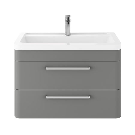 Hudson Reed Solar Wall Hung Double Drawer 800mm Vanity Unit with Ceramic Basin (1 size, 4 colours) - Brand New Bathrooms