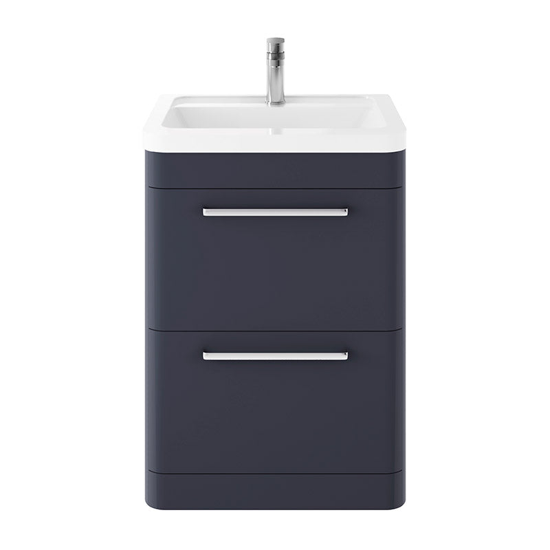 Hudson Reed Solar Floor Standing Double Drawer 600mm Vanity Unit with Ceramic Basin (1 size, 3 colours) - Brand New Bathrooms