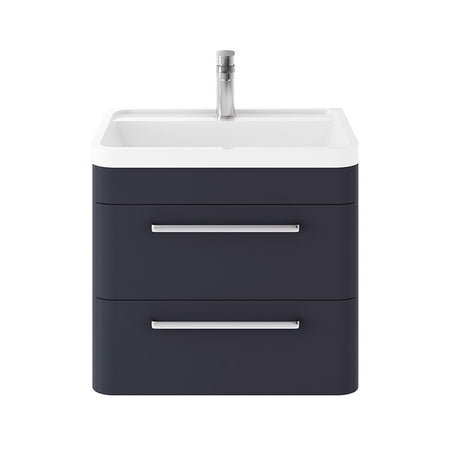 Hudson Reed Solar Wall Hung Double Drawer 600mm Vanity Unit with Polymarble Basin (1 size, 4 colours) - Brand New Bathrooms