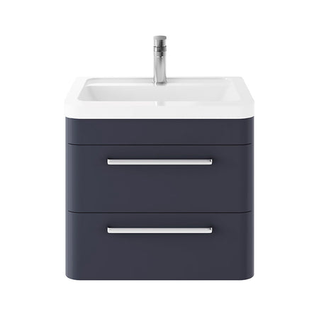 Hudson Reed Solar Wall Hung Double Drawer 600mm Vanity Unit with Ceramic Basin (1 size, 4 colours) - Brand New Bathrooms