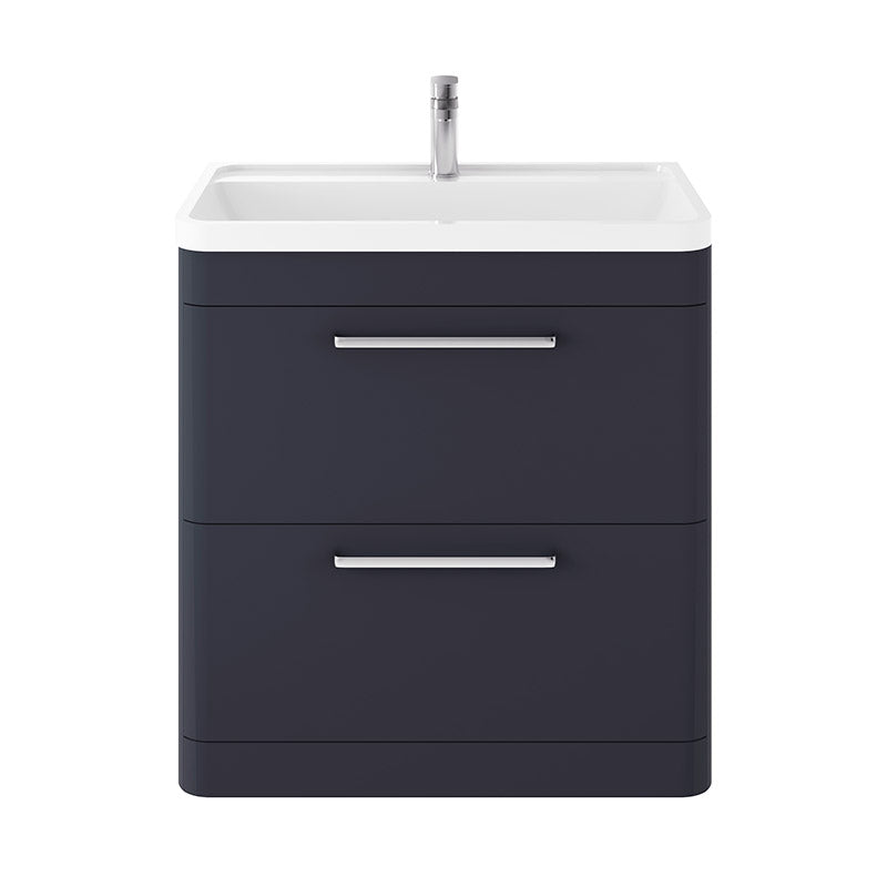 Hudson Reed Solar Floor Standing Double Drawer 800mm Vanity Unit with Polymarble Basin (1 size, 4 colours) - Brand New Bathrooms