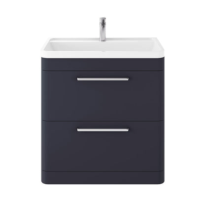 Hudson Reed Solar Floor Standing Double Drawer 800mm Vanity Unit with Polymarble Basin (1 size, 4 colours) - Brand New Bathrooms