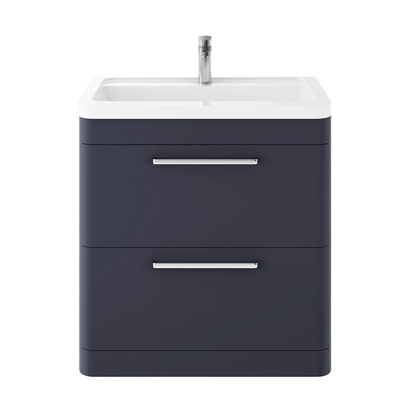 Hudson Reed Solar Floor Standing Double Drawer 800mm Vanity Unit with Ceramic Basin (1 size, 4 colours) - Brand New Bathrooms