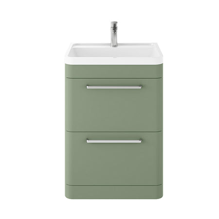 Hudson Reed Solar Floor Standing Double Drawer 600mm Vanity Unit with Polymarble Basin (1 size, 4 colours) - Brand New Bathrooms