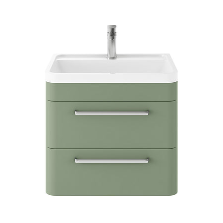 Hudson Reed Solar Wall Hung Double Drawer 600mm Vanity Unit with Polymarble Basin (1 size, 4 colours) - Brand New Bathrooms
