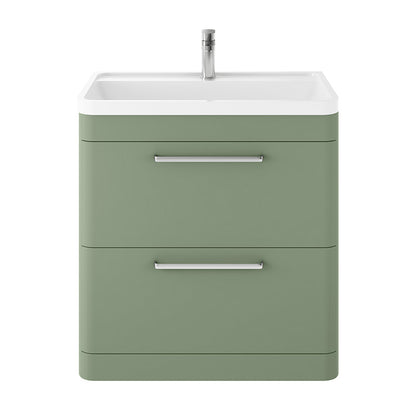 Hudson Reed Solar Floor Standing Double Drawer 800mm Vanity Unit with Polymarble Basin (1 size, 4 colours) - Brand New Bathrooms