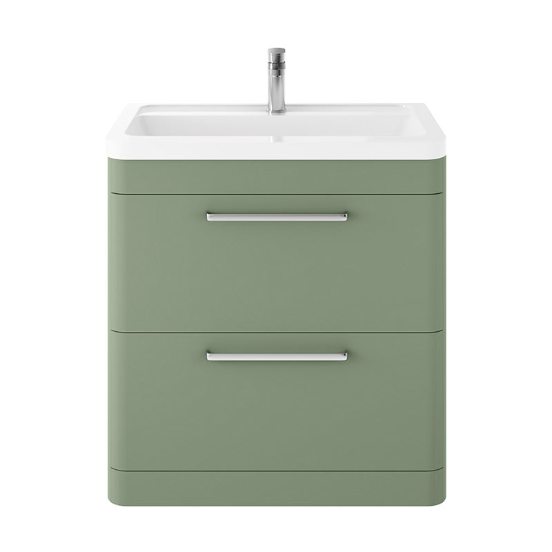 Hudson Reed Solar Floor Standing Double Drawer 800mm Vanity Unit with Ceramic Basin (1 size, 4 colours) - Brand New Bathrooms