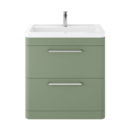 Hudson Reed Solar Floor Standing Double Drawer 800mm Vanity Unit with Ceramic Basin (1 size, 4 colours) - Brand New Bathrooms