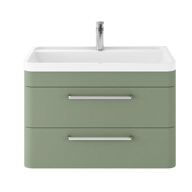 Hudson Reed Solar Wall Hung Double Drawer 800mm Vanity Unit with Polymarble Basin (1 size, 4 colours) - Brand New Bathrooms