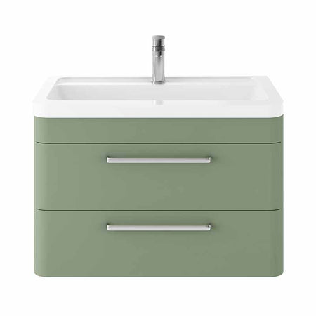 Hudson Reed Solar Wall Hung Double Drawer 800mm Vanity Unit with Ceramic Basin (1 size, 4 colours) - Brand New Bathrooms