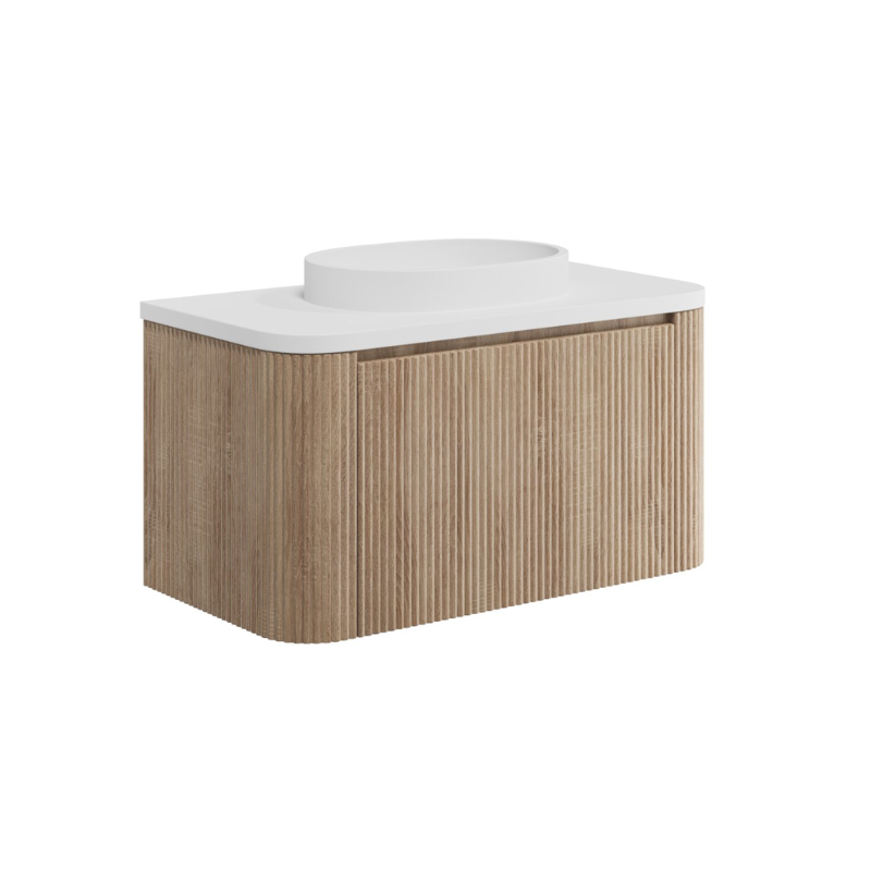 Scudo Linea Curve Fluted 900mm Wall Mounted Basin Unit (1 size, 3 colours) - Brand New Bathrooms