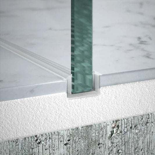 Merlyn 10 Series | Wetroom Flush Wall & Floor Profiles (Chrome, 2 styles)