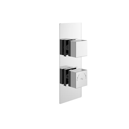 Hudson Reed Square Valves Twin Valve (2 styles, Chrome) - Brandnew Bathroom