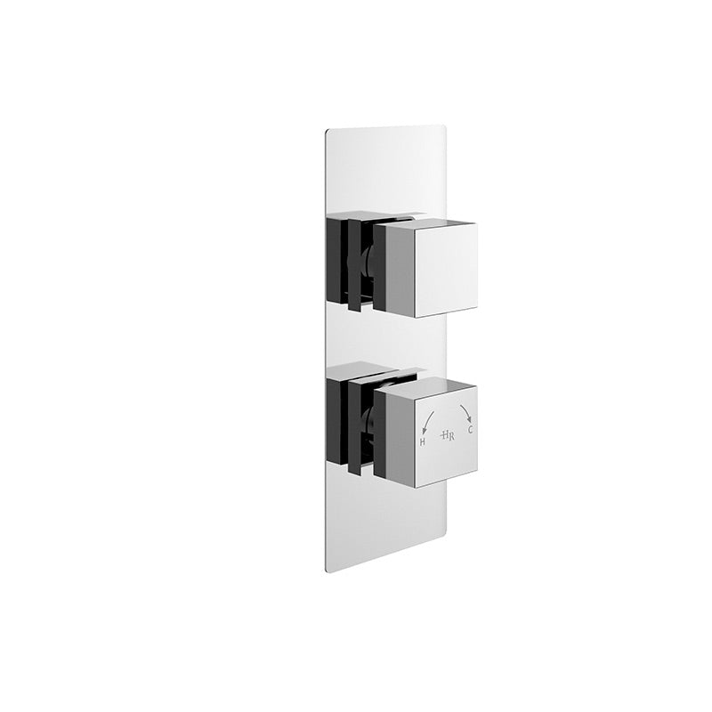 Hudson Reed Square Valves Twin Valve (2 styles, Chrome) - Brandnew Bathroom