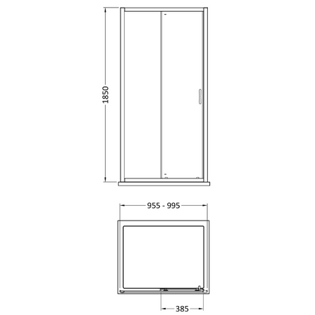 Nuie Ella Sliding Shower Door (2 sizes, Chrome) - Brand New Bathrooms