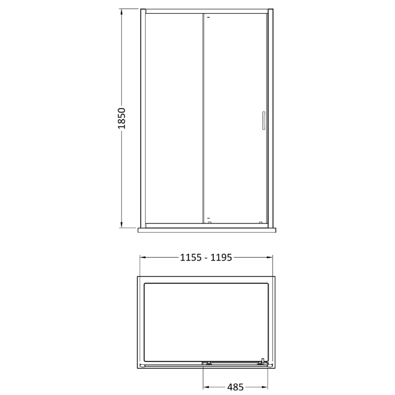 Nuie Ella Sliding Shower Door (2 sizes, Chrome) - Brand New Bathrooms