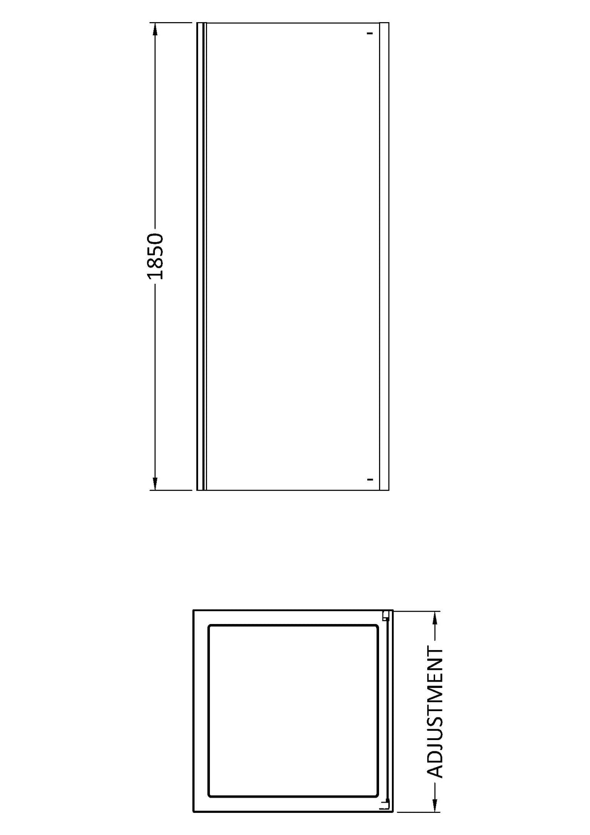 Nuie Ella Side Panel (4 sizes, Chrome) - Brand New Bathrooms