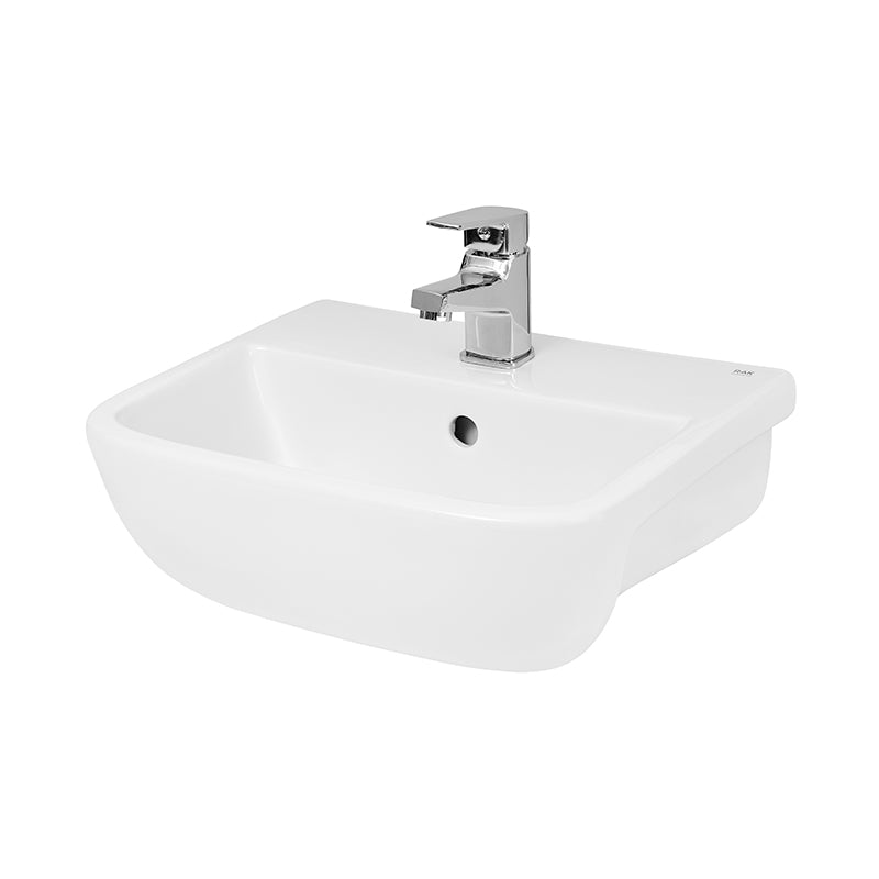 Hudson Reed Furniture Ceramics Semi Recessed Basin (4 styles, White) - Brandnew Bathroom