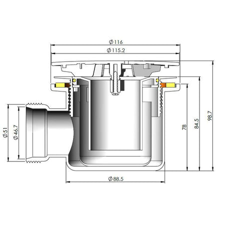 Nuie Fast Flow Shower Waste (1 sizes, 3 Colours) - Brandnew Bathroom
