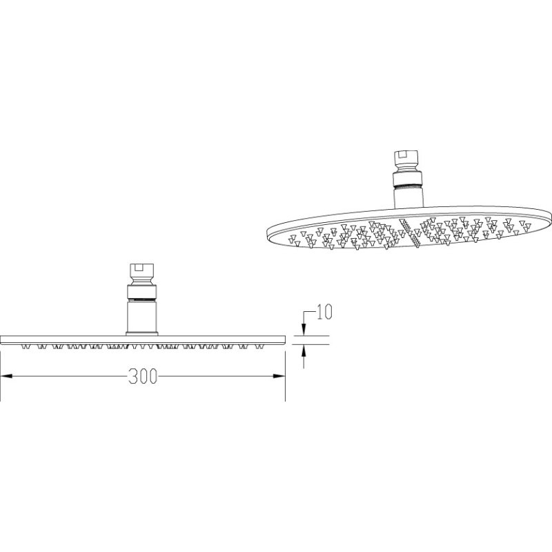 Nuie Shower Heads & Arms Shower Heads LED Fixed Head (2 sizes, 2 styles, Chrome) - Brand New Bathrooms