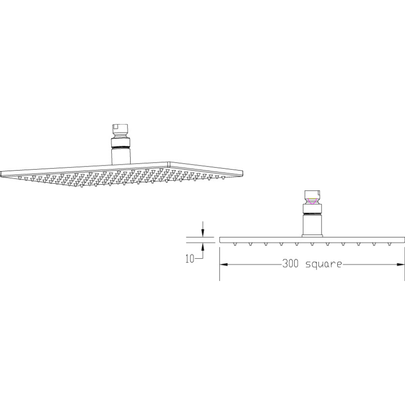 Nuie Shower Heads & Arms Shower Heads LED Fixed Head (2 sizes, 2 styles, Chrome) - Brand New Bathrooms