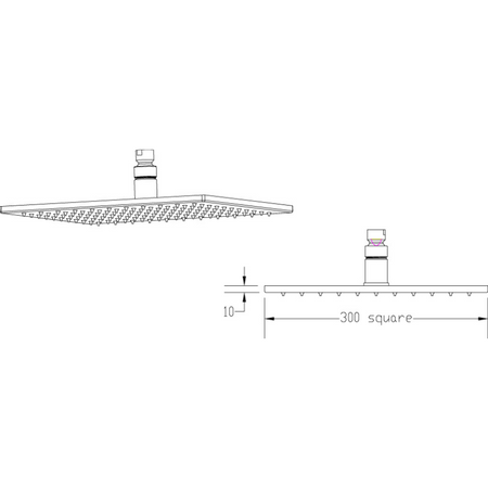 Nuie Shower Heads & Arms Shower Heads LED Fixed Head (2 sizes, 2 styles, Chrome) - Brand New Bathrooms