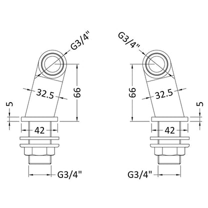 Nuie Wastes & Extras Inlet Leg (Chrome, 3 sizes) - Brandnew Bathroom