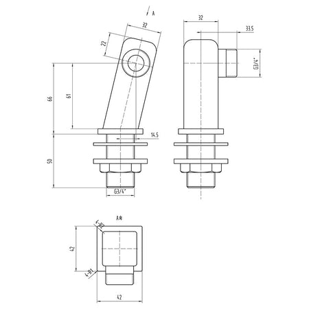 Nuie Wastes & Extras Inlet Leg (Chrome, 3 sizes) - Brandnew Bathroom