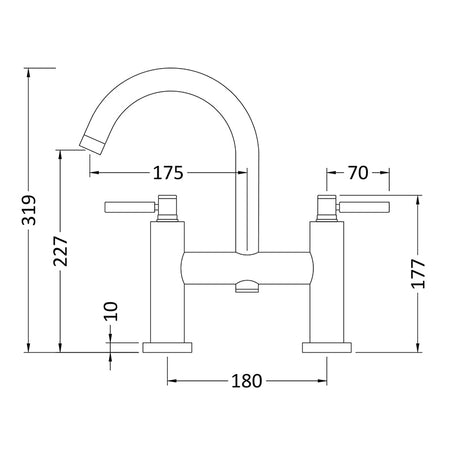Hudson Reed Tec Lever Bath Filler (1 size, 3 colours) - Brand New Bathrooms