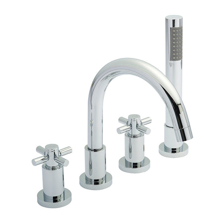 Hudson Reed Tec Crosshead 4 Tap Hole Bath Mixer (1 size, Chrome) - Brand New Bathrooms