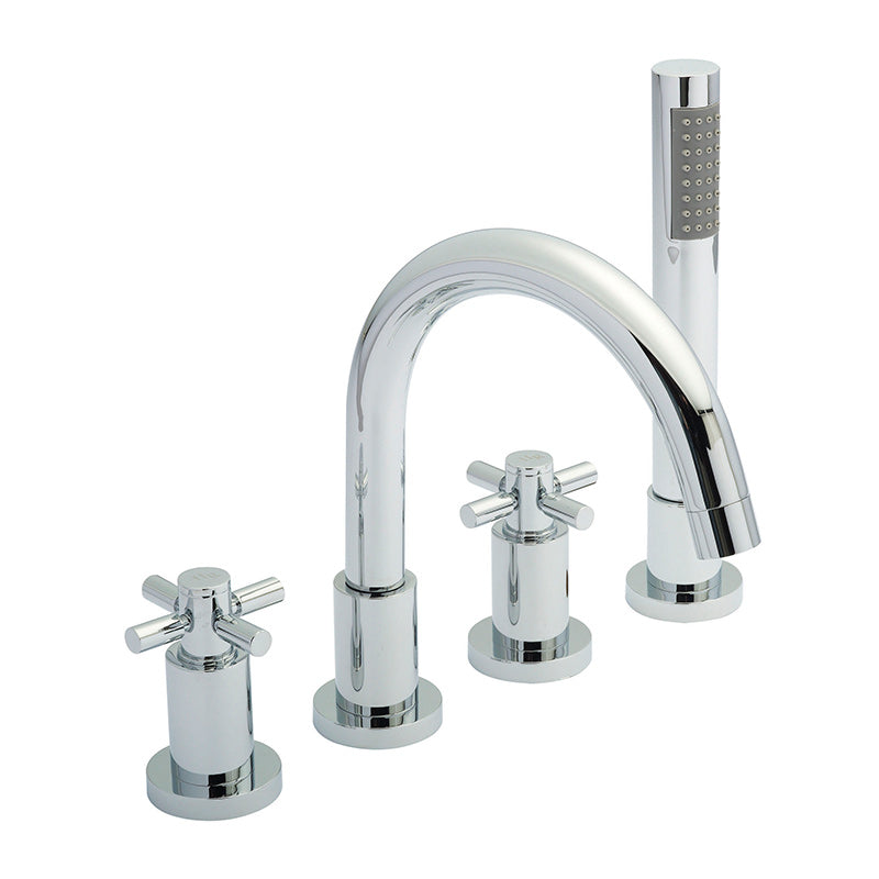 Hudson Reed Tec Crosshead 4 Tap Hole Bath Mixer (1 size, Chrome) - Brand New Bathrooms