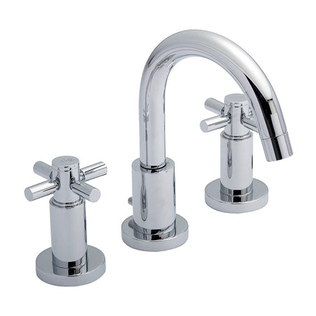 Hudson Reed Tec Crosshead 3 Tap Hole Basin Mixer (1 size, Chrome) - Brand New Bathrooms